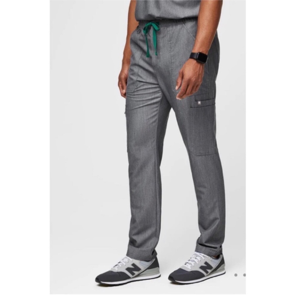 Figs Scrub Pants Gray Technical Collection Cargo Green Drawstring Men’s Size M